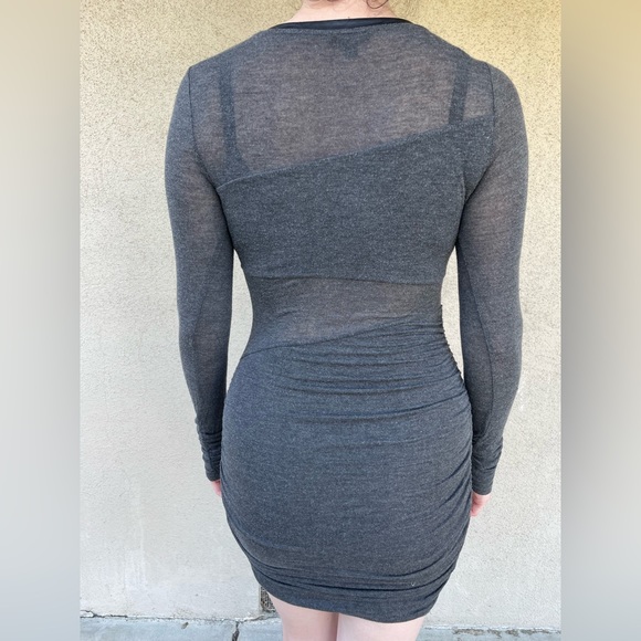 Tight soft ruched grey dress Guess - Picture 3 of 4